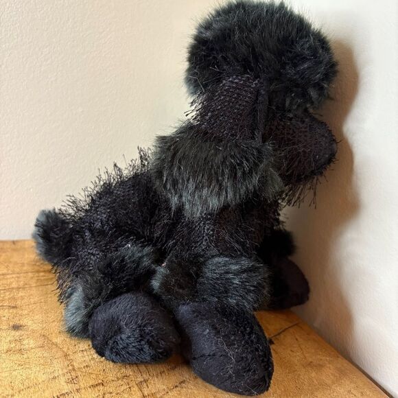 GANZ Black Poodle Puppy Dog Stuffed Animal Plush Toy 9" Great Preused condition - Picture 3 of 9